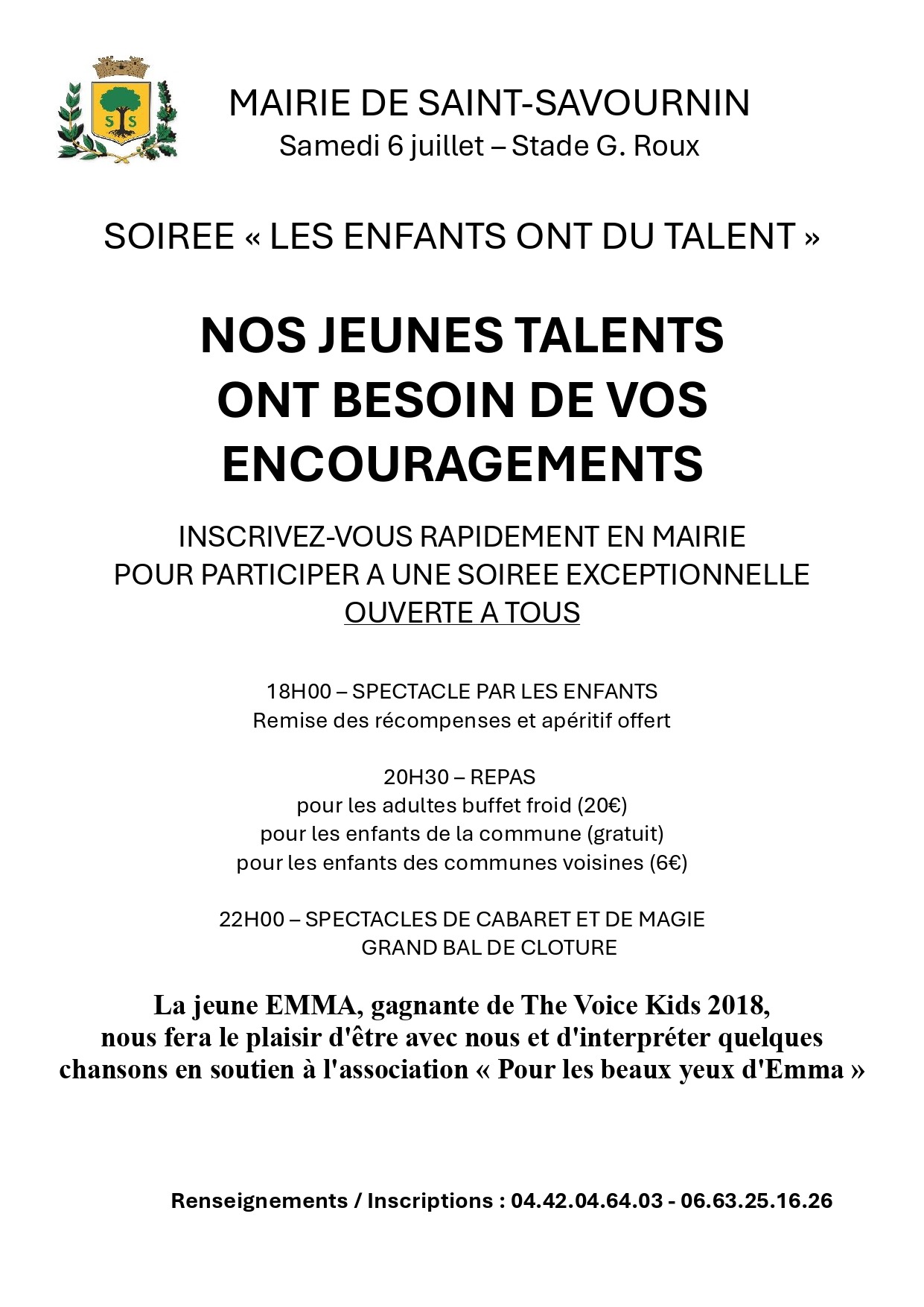 Mairie Saint-Savournin La fête des talents - complément d'affiche - 6 juillet 2024